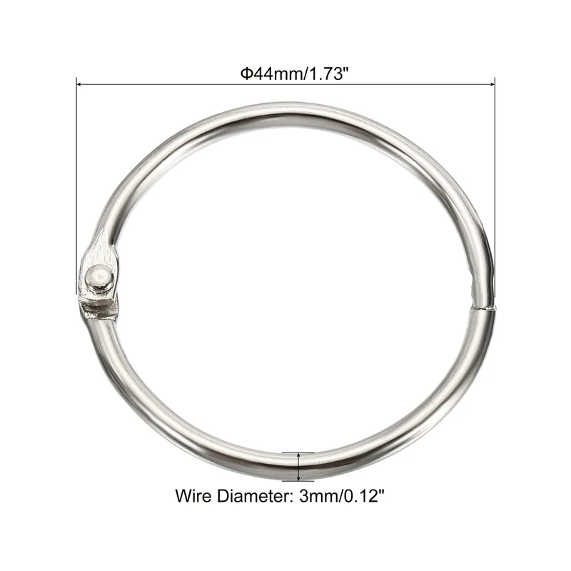 Binder Rings Detachable Metal Book Loose Leaf Rings for Home Office Index Cue Revision Cards