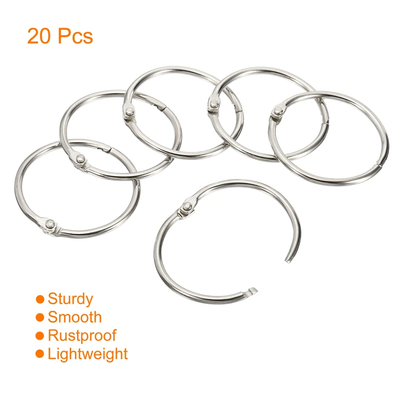 Binder Rings Detachable Metal Book Loose Leaf Rings for Home Office Index Cue Revision Cards