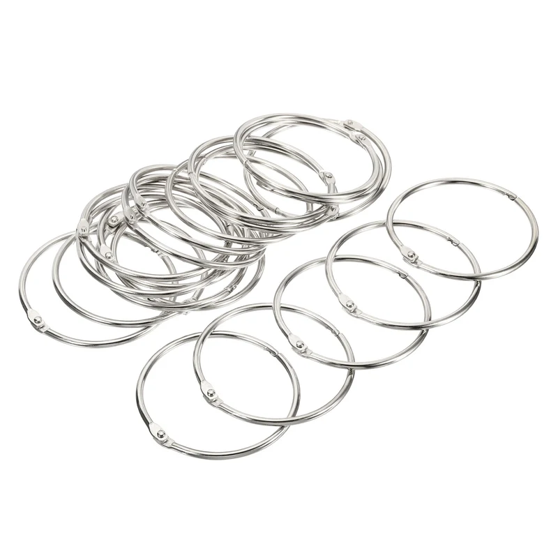 Binder Rings Detachable Metal Book Loose Leaf Rings for Home Office Index Cue Revision Cards