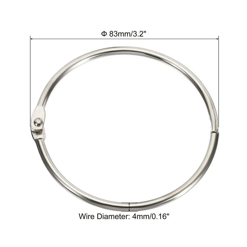 Binder Rings Detachable Metal Book Loose Leaf Rings for Home Office Index Cue Revision Cards