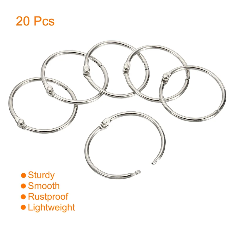 Binder Rings Detachable Metal Book Loose Leaf Rings for Home Office Index Cue Revision Cards