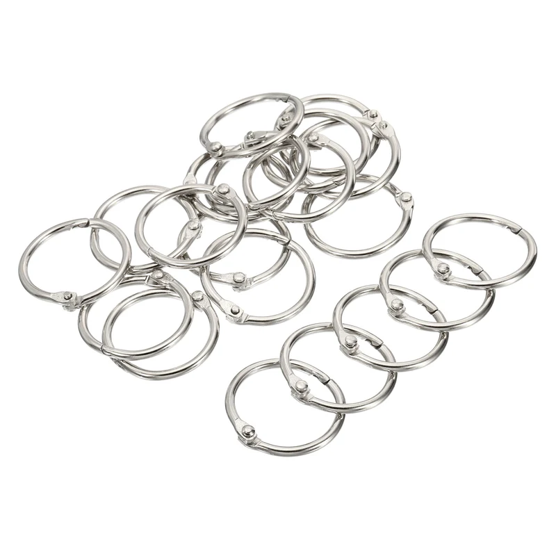 Binder Rings Detachable Metal Book Loose Leaf Rings for Home Office Index Cue Revision Cards
