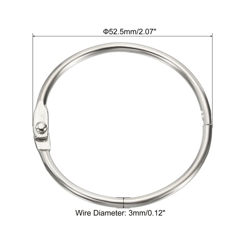 Binder Rings Detachable Metal Book Loose Leaf Rings for Home Office Index Cue Revision Cards