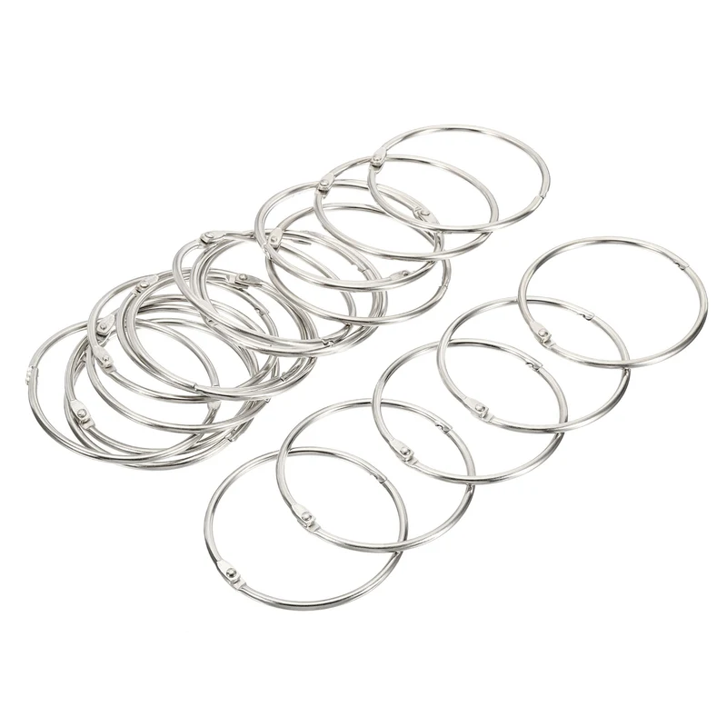 Binder Rings Detachable Metal Book Loose Leaf Rings for Home Office Index Cue Revision Cards