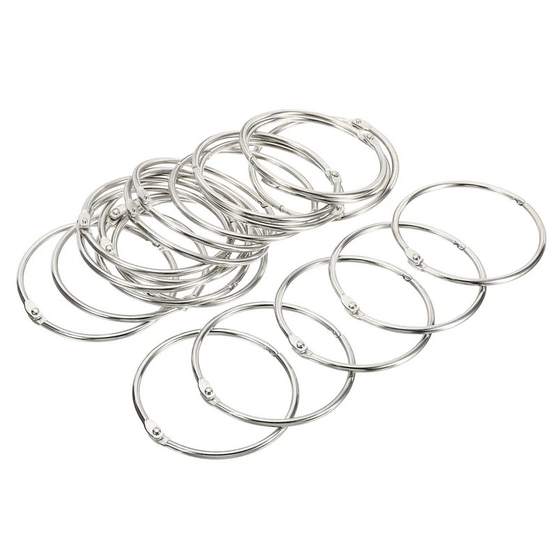 Binder Rings Detachable Metal Book Loose Leaf Rings for Home Office Index Cue Revision Cards