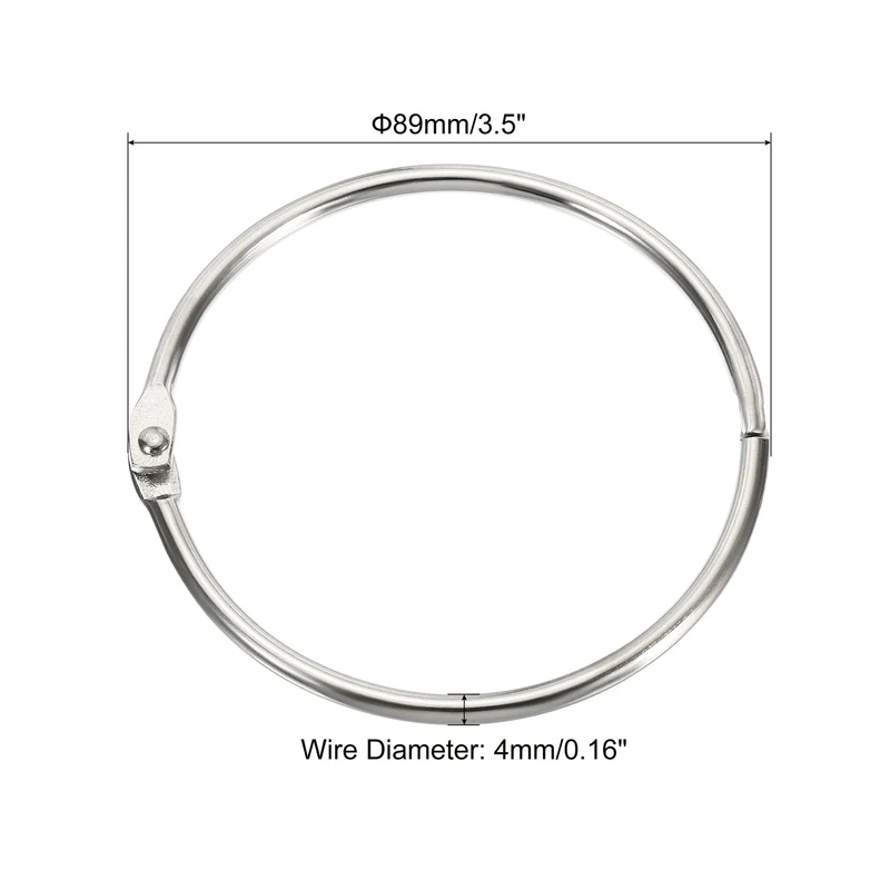 Binder Rings Detachable Metal Book Loose Leaf Rings for Home Office Index Cue Revision Cards