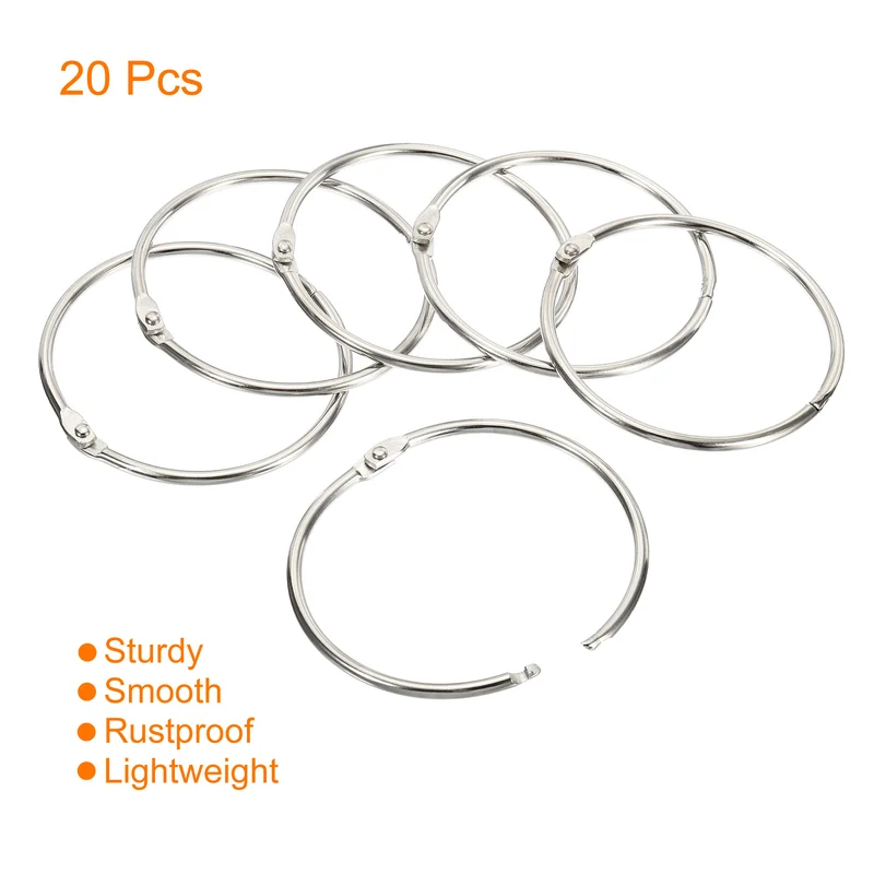 Binder Rings Detachable Metal Book Loose Leaf Rings for Home Office Index Cue Revision Cards