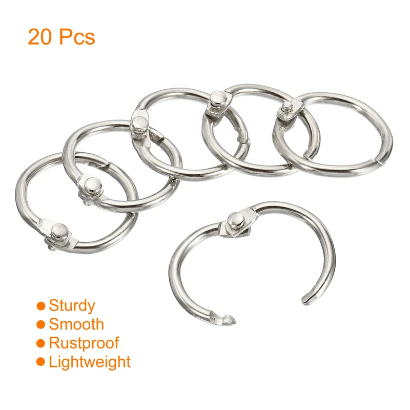 Binder Rings Detachable Metal Book Loose Leaf Rings for Home Office Index Cue Revision Cards