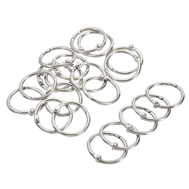 Binder Rings Detachable Metal Book Loose Leaf Rings for Home Office Index Cue Revision Cards