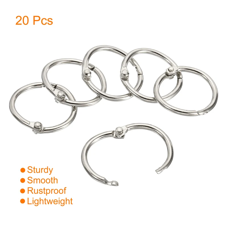 Binder Rings Detachable Metal Book Loose Leaf Rings for Home Office Index Cue Revision Cards