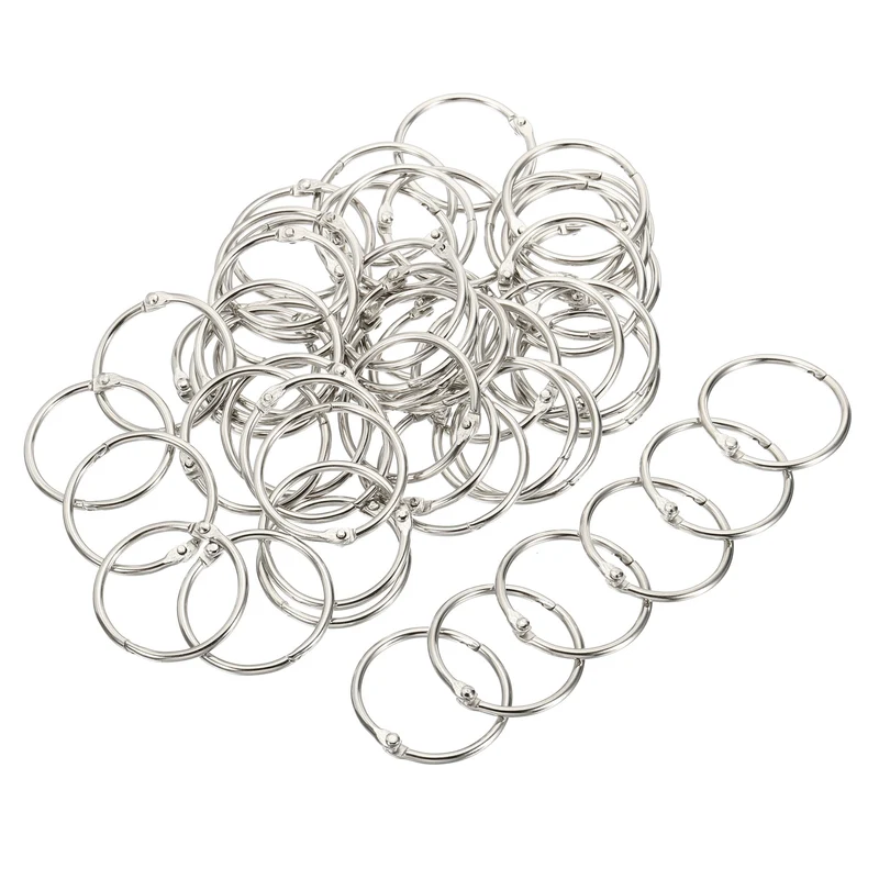 Dia. Binder Rings, Detachable Metal Book Loose Leaf Rings for Home Office Index Cue Revision Cards