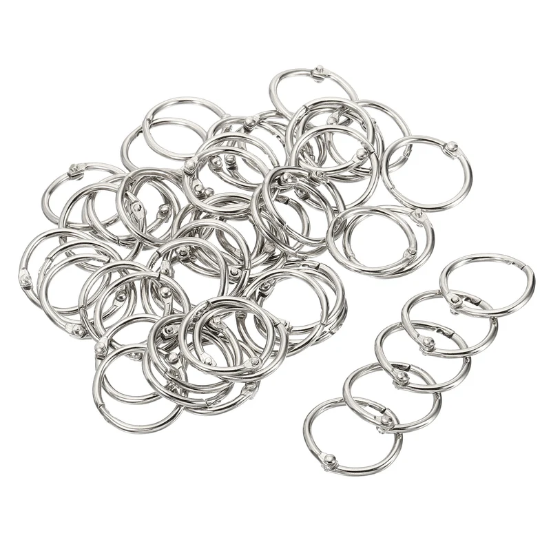 Dia. Binder Rings, Detachable Metal Book Loose Leaf Rings for Home Office Index Cue Revision Cards