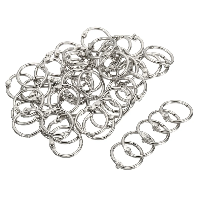 Dia. Binder Rings, Detachable Metal Book Loose Leaf Rings for Home Office Index Cue Revision Cards
