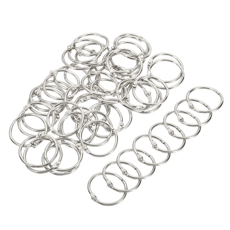 Dia. Binder Rings, Detachable Metal Book Loose Leaf Rings for Home Office Index Cue Revision Cards
