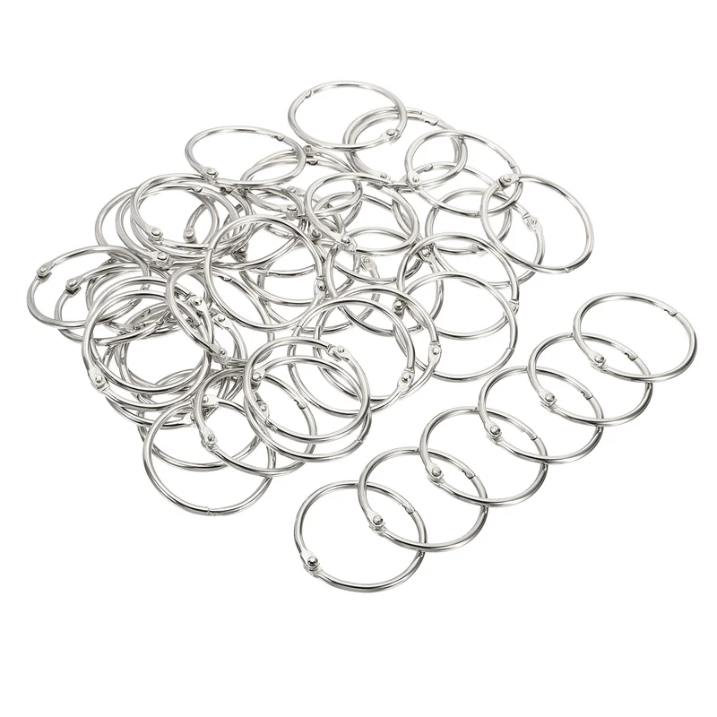 Dia. Binder Rings, Detachable Metal Book Loose Leaf Rings for Home Office Index Cue Revision Cards