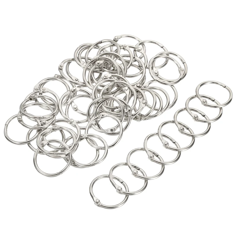 Dia. Binder Rings, Detachable Metal Book Loose Leaf Rings for Home Office Index Cue Revision Cards