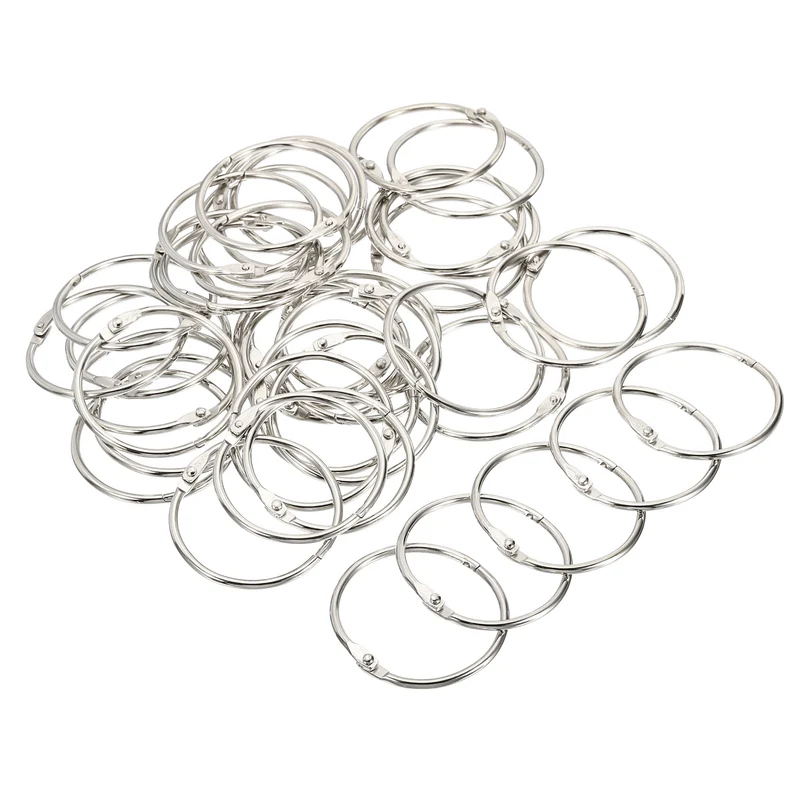 Dia. Binder Rings, Detachable Metal Book Loose Leaf Rings for Home Office Index Cue Revision Cards