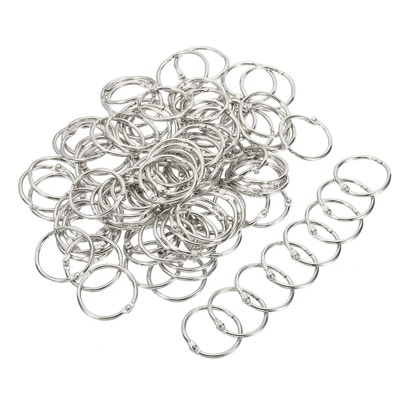 Binder Rings, Detachable Metal Book Loose Leaf Rings for Home Office Index Cue Revision Cards
