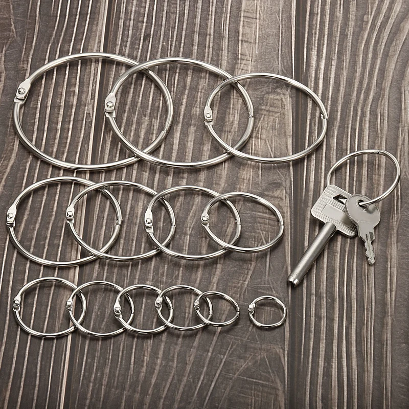 Binder Rings, Detachable Metal Book Loose Leaf Rings for Home Office Index Cue Revision Cards