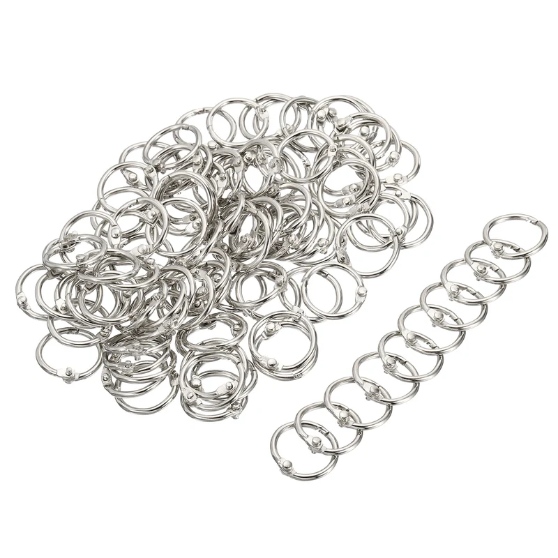 Binder Rings, Detachable Metal Book Loose Leaf Rings for Home Office Index Cue Revision Cards