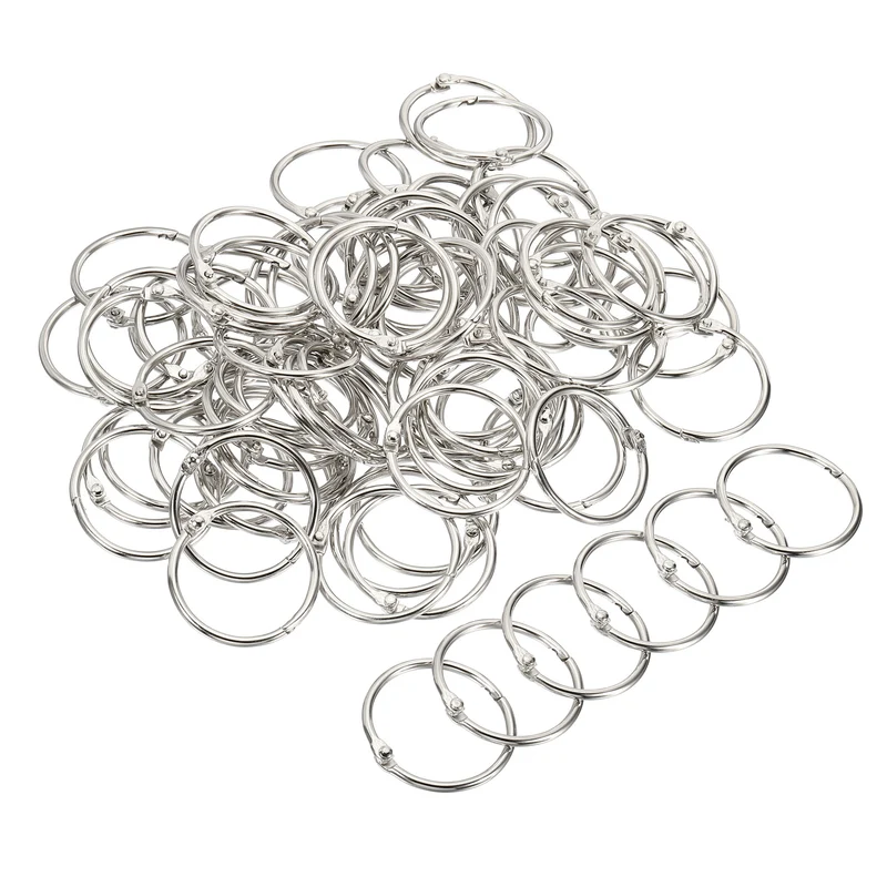 Binder Rings, Detachable Metal Book Loose Leaf Rings for Home Office Index Cue Revision Cards