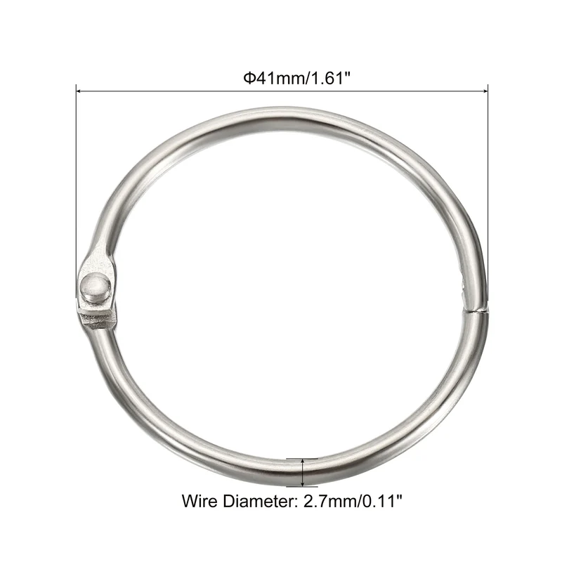 Binder Rings, Detachable Metal Book Loose Leaf Rings for Home Office Index Cue Revision Cards