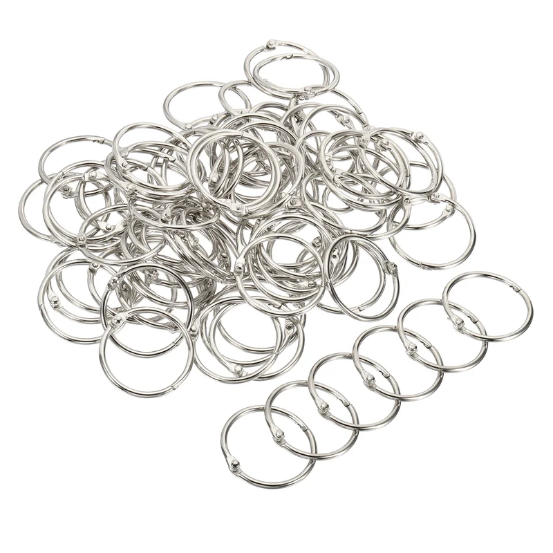 Binder Rings, Detachable Metal Book Loose Leaf Rings for Home Office Index Cue Revision Cards