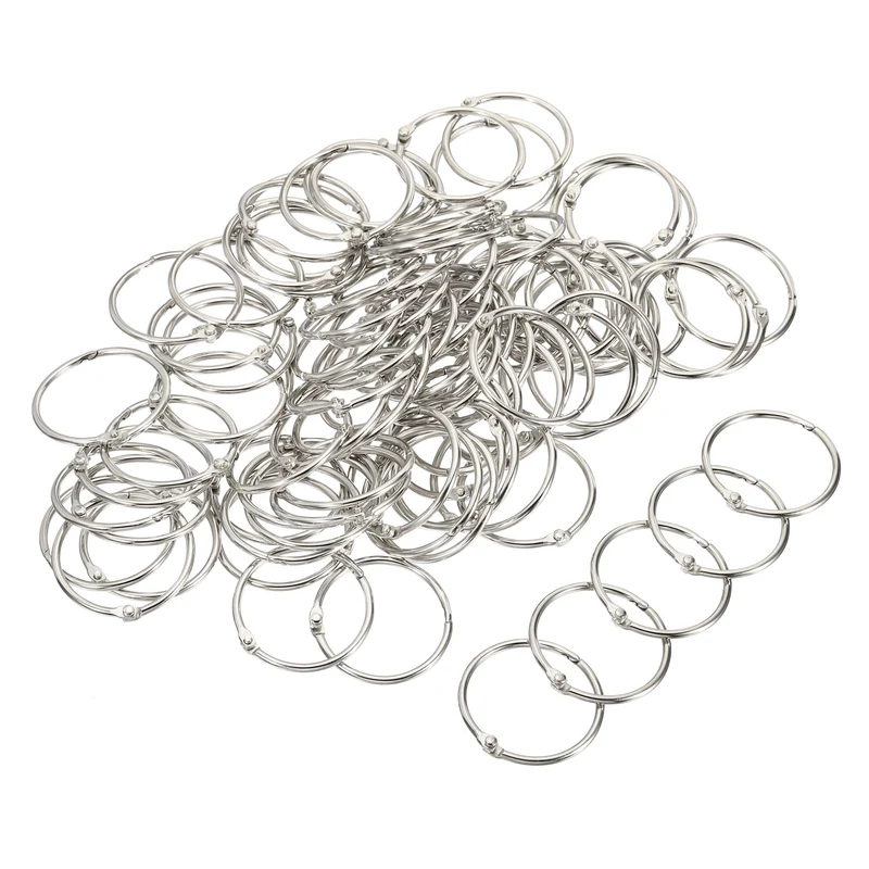 Binder Rings, Detachable Metal Book Loose Leaf Rings for Home Office Index Cue Revision Cards