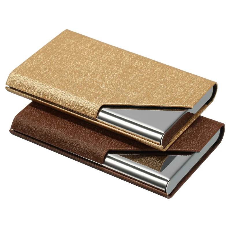 Business Card Holder, PU Leather Flip Slim Name Cards Protector Case