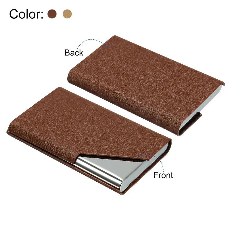 Business Card Holder, PU Leather Flip Slim Name Cards Protector Case