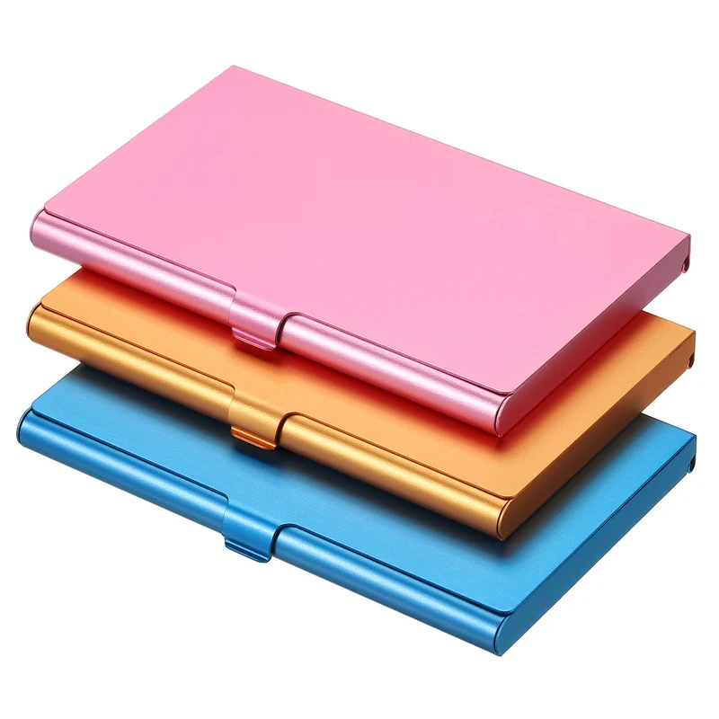Business Card Holder, Aluminum Alloy Flip Cover Slim Name Cards Case