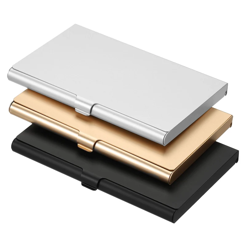 Business Card Holder, Aluminum Alloy Flip Cover Slim Name Cards Case