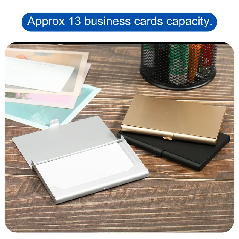 Business Card Holder, Aluminum Alloy Flip Cover Slim Name Cards Case