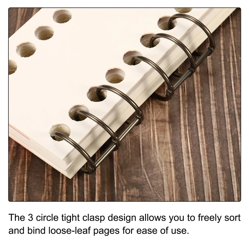 Binder Rings, Detachable Metal Book Rings Office Loose Leaf Ring Circle for Desk Calendar Photo Album
