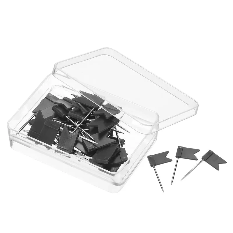 Flag Map Push Pins, Plastic Head Steel Point Travel Maps Tacks for Picture Hanging Home Office