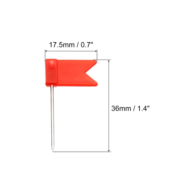 Flag Map Push Pins, Plastic Head Steel Point Travel Maps Tacks for Picture Hanging Home Office