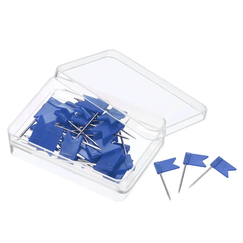 Flag Map Push Pins, Plastic Head Steel Point Travel Maps Tacks for Picture Hanging Home Office