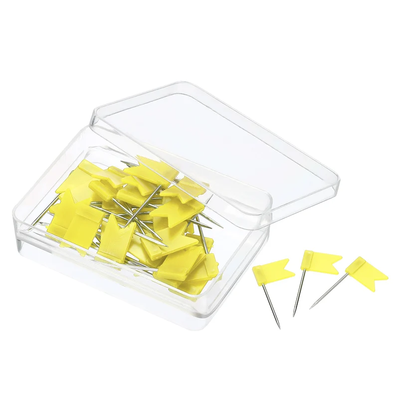 Flag Map Push Pins, Plastic Head Steel Point Travel Maps Tacks for Picture Hanging Home Office