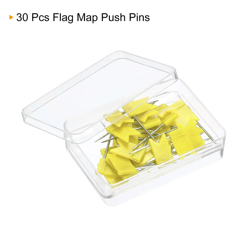 Flag Map Push Pins, Plastic Head Steel Point Travel Maps Tacks for Picture Hanging Home Office
