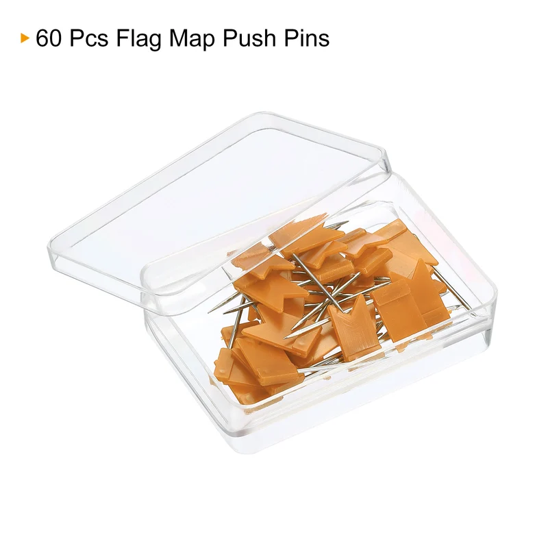 Flag Map Push Pins, Plastic Head Steel Point Travel Maps Tacks for Picture Hanging Home Office