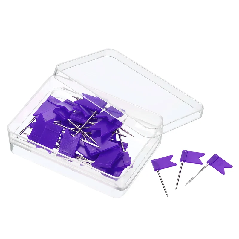Flag Map Push Pins, Plastic Head Steel Point Travel Maps Tacks for Picture Hanging Home Office