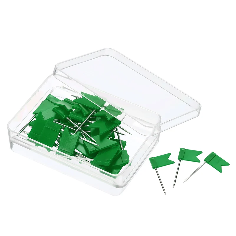 Flag Map Push Pins, Plastic Head Steel Point Travel Maps Tacks for Picture Hanging Home Office
