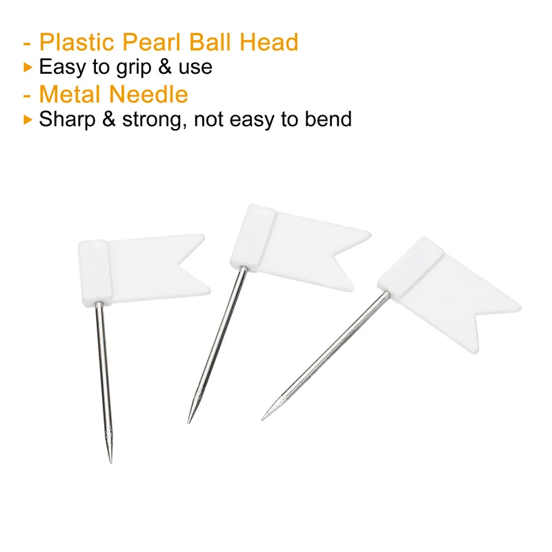 Flag Map Push Pins, Plastic Head Steel Point Travel Maps Tacks for Picture Hanging Home Office