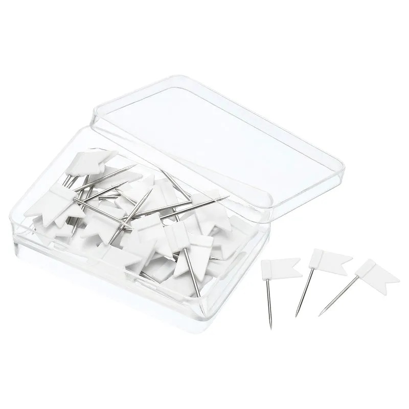 Flag Map Push Pins, Plastic Head Steel Point Travel Maps Tacks for Picture Hanging Home Office