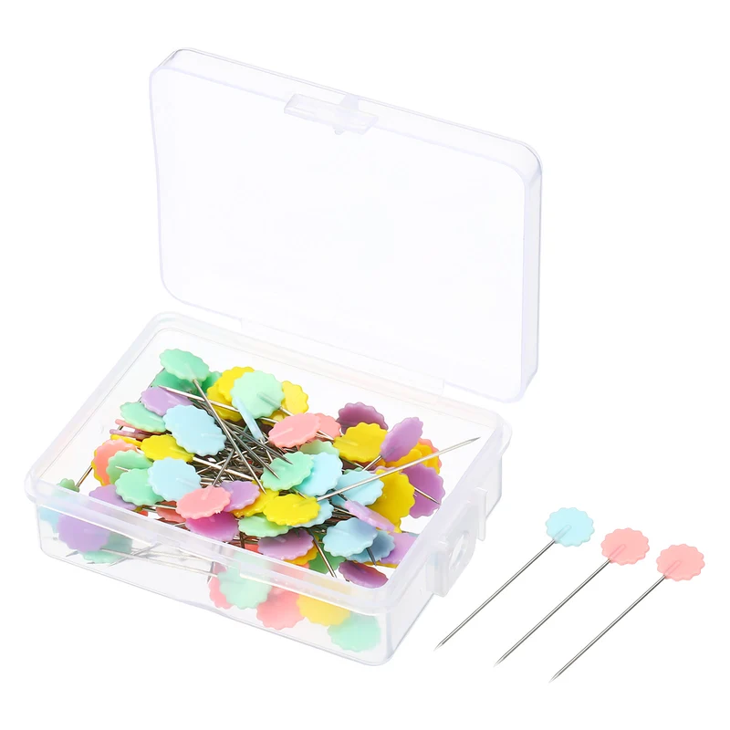 Sewing Pins, Flat Button Head Straight Quilting Pin for Dressmaker Decorations