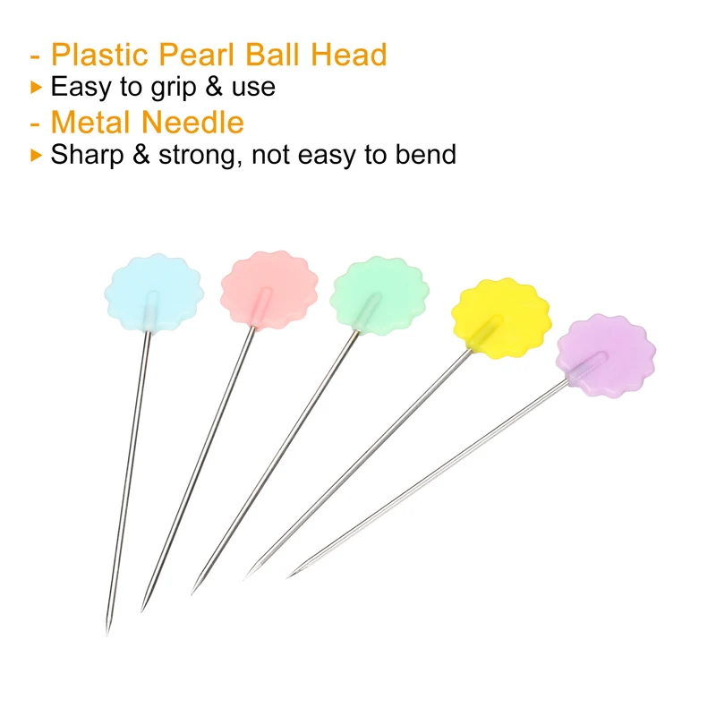 Sewing Pins, Flat Button Head Straight Quilting Pin for Dressmaker Decorations