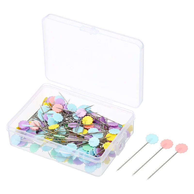 Sewing Pins, Flat Button Head Straight Quilting Pin for Dressmaker Decorations