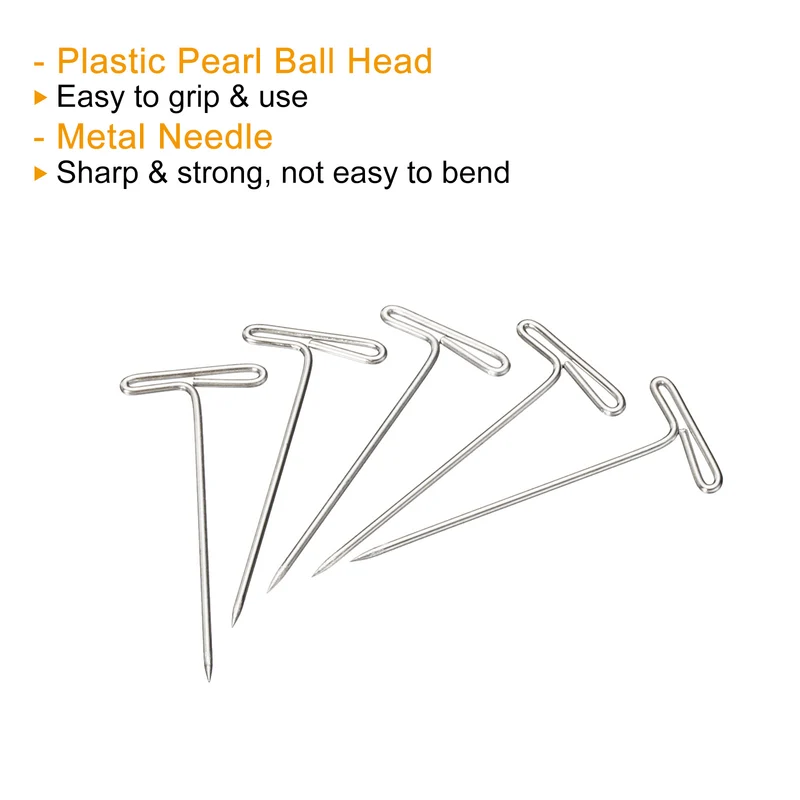 T-Pins, Stainless Steel Blocking Pin Needles for Modelling Crafts