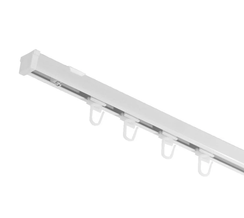 Aluminiumschiene im Set mit einer Rolle, Einzelschiene, 180 cm, weiß
