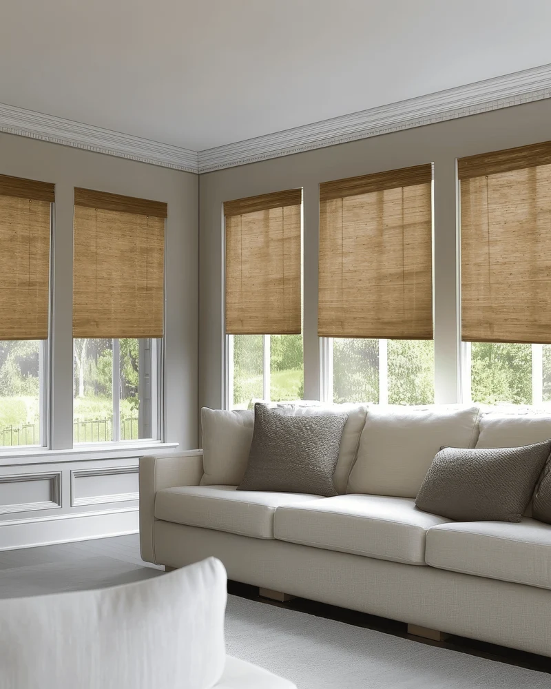 Mia Jute Motorized Woven Shade - Straw